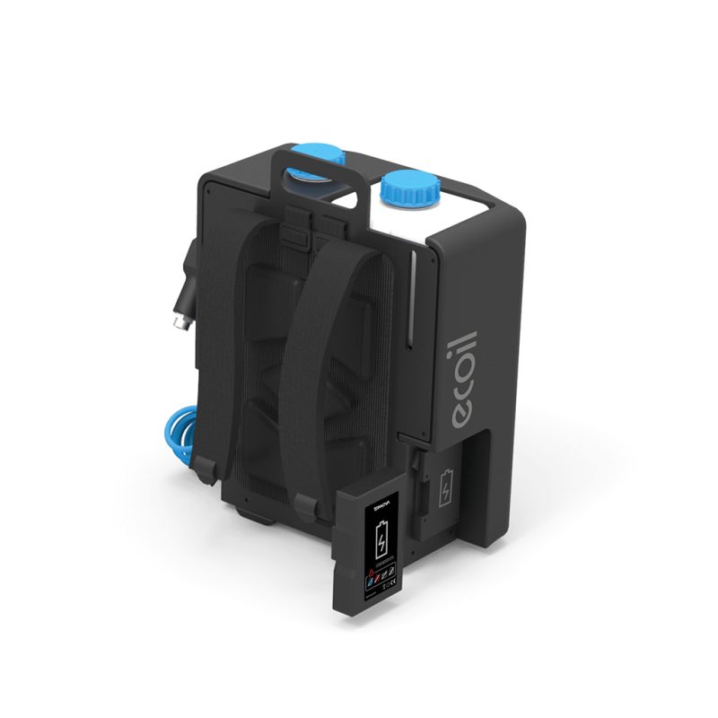 Ecoil. Portable coil cleaning system by means of active foam injection and rinsing